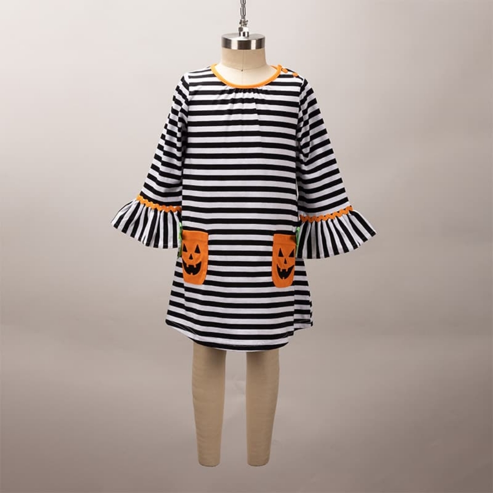 Good Lad Toddler Stripe Pumpkin Pocket Dress size 12 months